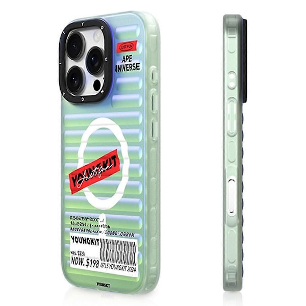 YOUNGKIT Gradient Series til iPhone 16 Pro Max Cover Kompatibelt med MagSafe IMD TPU Bagside - Rød