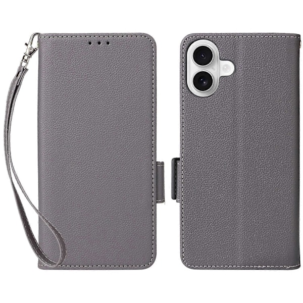 iPhone 16 Plus -kotelo litsirakenteella PU-nahkainen lompakkokansi Multicolor Style C