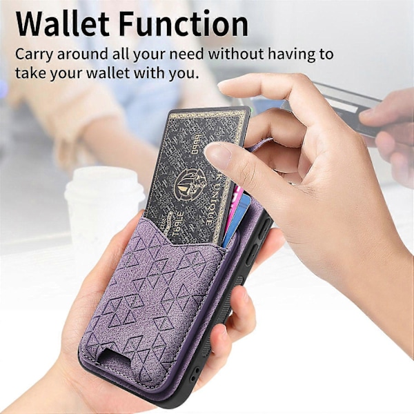 Til Samsung Galaxy A35 5G Etui med Præget Mønster, Kortholder, Støttefod, Læder Bagside Multicolor Style B