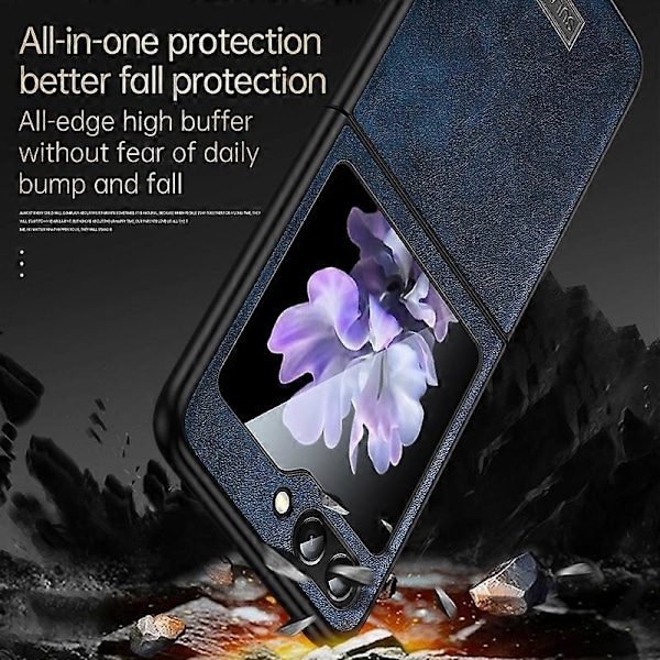 SULADA Skal för Samsung Galaxy Z Flip5 5G Anti-scratch PU-läderbelagt TPU-skydd Multicolor Style D