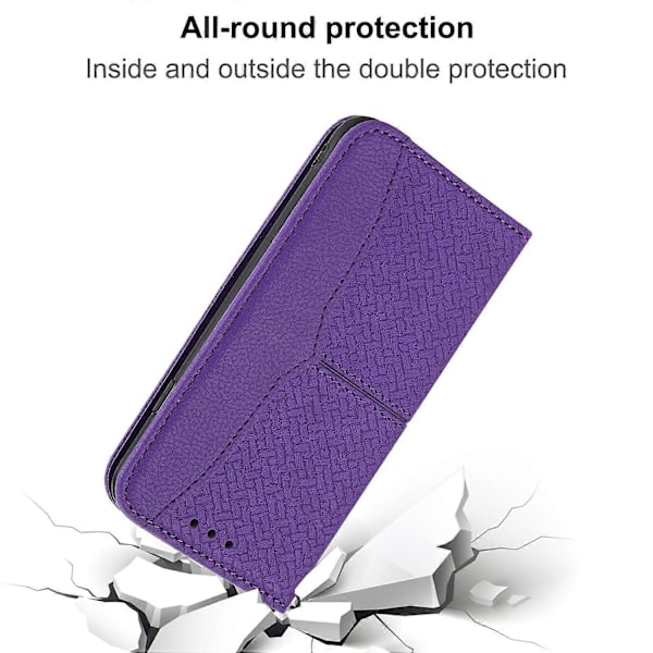 För iPhone 15 Plus Fodral Splitsad PU Läder Ställ Plånboksfodral med Rem Multicolor Style E