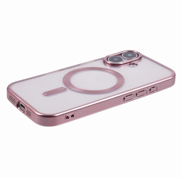 iPhone 16 Kuori Mattapintainen Galvanointi Puhelinkuori Yhteensopiva MagSafe-ominaisuuden Kanssa - Tumman Violetti Multicolor Pink
