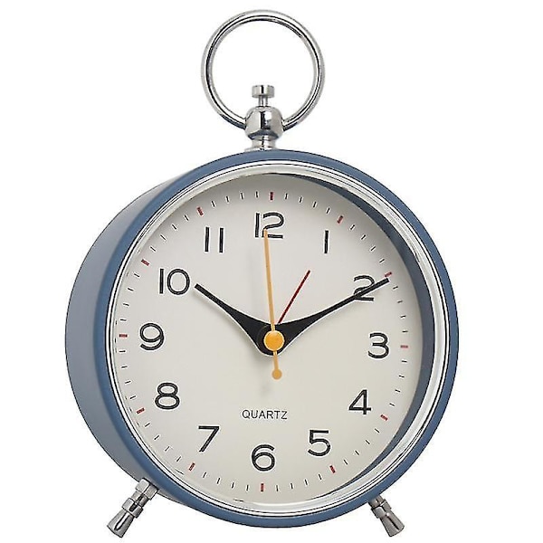 Analog väckarklocka tickar inte med snooze-funktion för barn blå