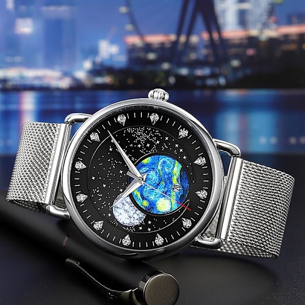 Skmei 9283 vattentät watch stålbälte Blue