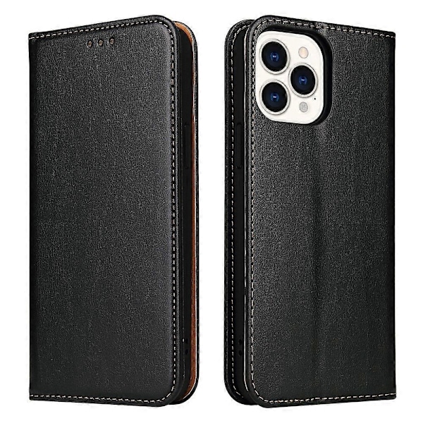FIERRE SHANN Fodral för iPhone 15 Pro Magnetisk Självstängande PU Läder Telefonskal Multicolor Style C