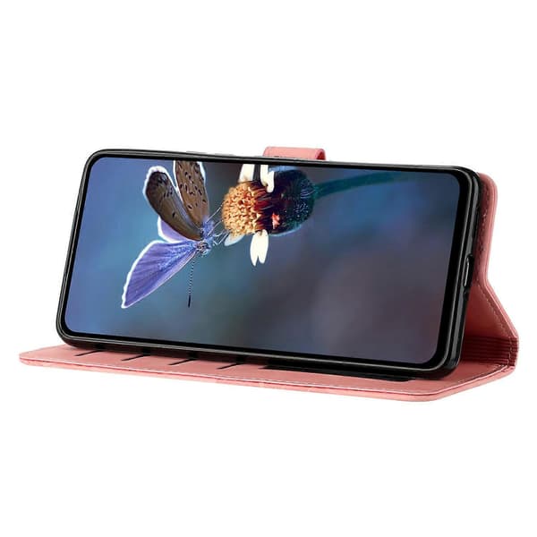 Blomsterpræget PU læder wallet cover med stativ til iPhone 12 Pro Max 6.7 tommer Multicolor Style C