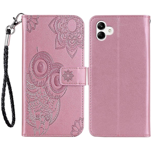 Til Samsung Galaxy A05 4G Etui Ugle Præget PU Læder Anti-drop Telefon Wallet Cover Multicolor Style B