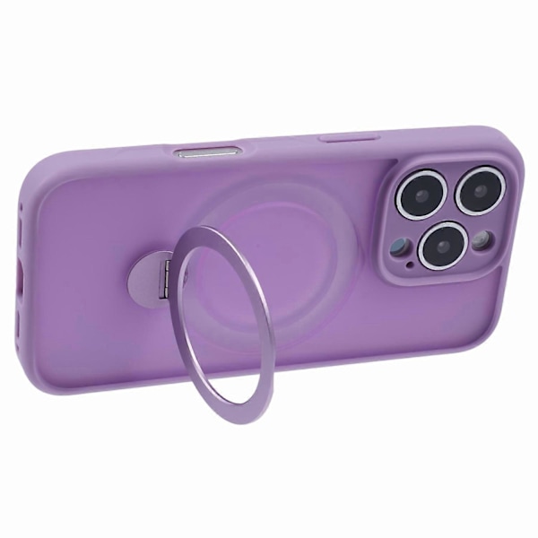 iPhone 16 Pro -kotelo, yhteensopiva MagSafe-yhteensopivan mattapintaisen TPU+PC-pyörivän jalustan kanssa Multicolor Style D