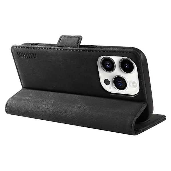 YIKATU YK-005 PU Läder Telefonfodral för iPhone 15 Pro Max, Hudvänligt Stötsäkert Plånboksfodral med Ställ Multicolor Style E