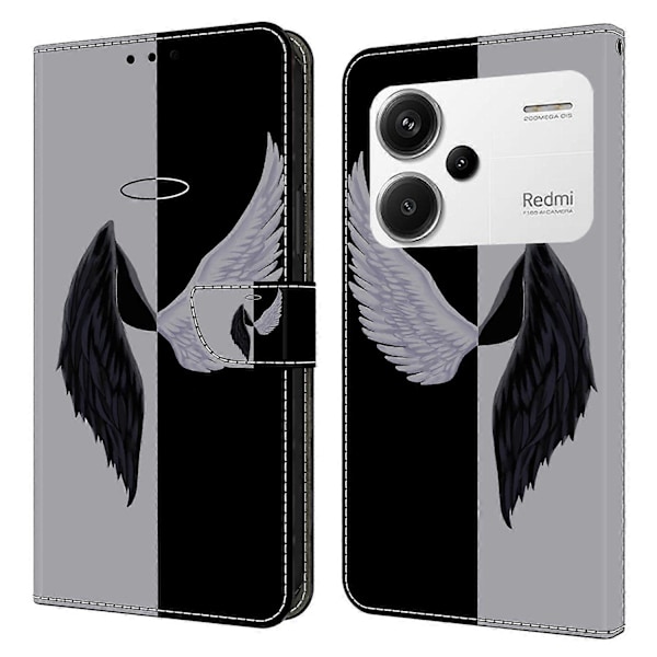 Xiaomi Redmi Note 13 Pro+ 5G Nahkakotelo 3D Luova Kuvio Design Käännettävä Jalusta Puhelinkotelo Multicolor Style D