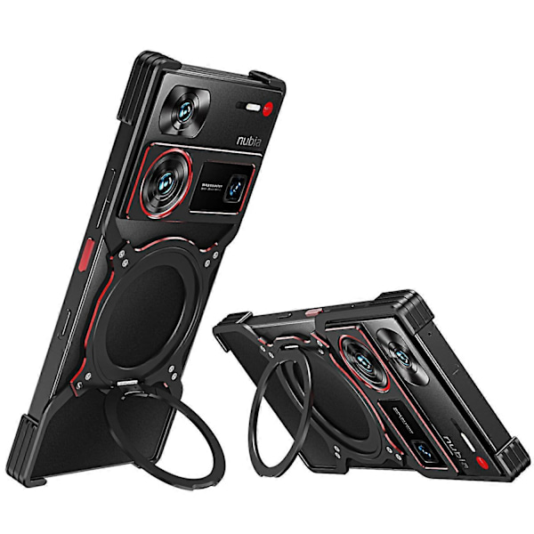 ZTE nubia Z60 Ultra/Z60 Ultra Leading -jalustakotelo metallipuskurilla ja magneettisella puhelinkuoressa Multicolor Style A