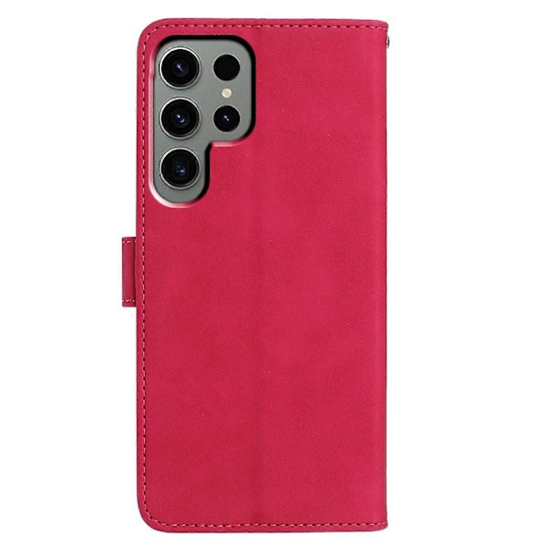 Til Samsung Galaxy S24 Ultra Case Sommerfugl Blomst Præget PU Læder Wallet Stand Telefon Cover Multicolor Rose