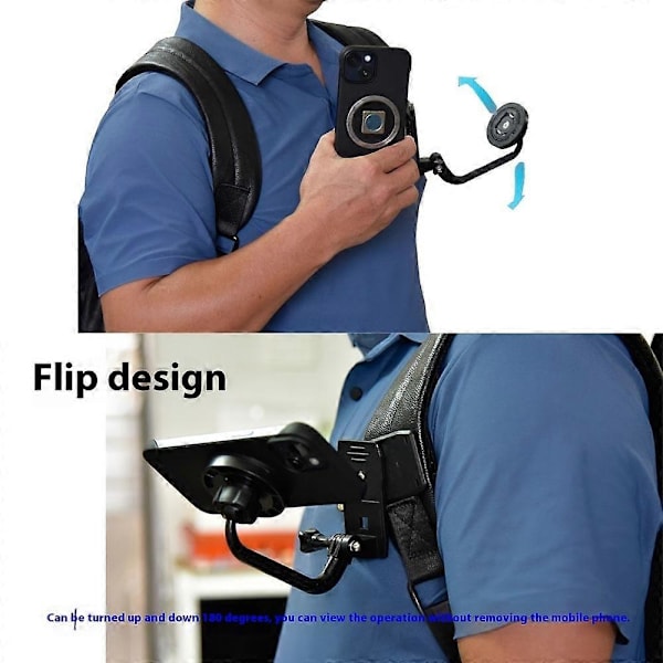 Typ A Telefonryggsäck med Rund Självhäftande Patch, Magnetisk Plus Spänne Snabbkopplingsryggsäck