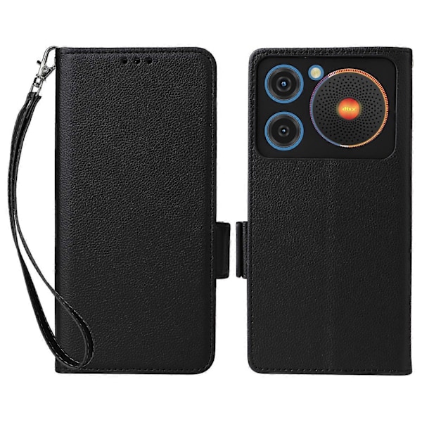 Til ZTE nubia Music Etui Litchi Tekstur PU Læder Wallet Flip Telefon Cover - Grå Multicolor Black