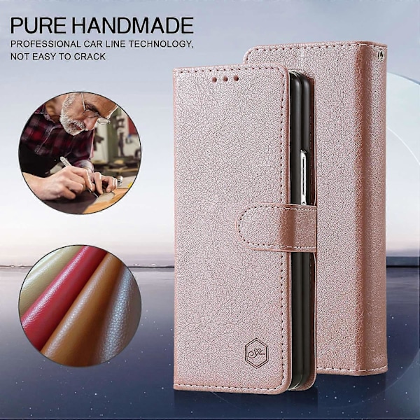 Skal för Samsung Galaxy Z Fold5 5G, enfärgat skyddande fodral PU-läder plånboksfodral Multicolor Style D
