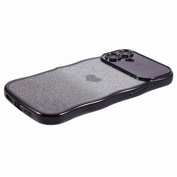 Skal för iPhone 16 Plus Kärlekshjärta Gradient Glitter TPU Telefonfodral Elektropläterad Krullig Ram Multicolor Style B