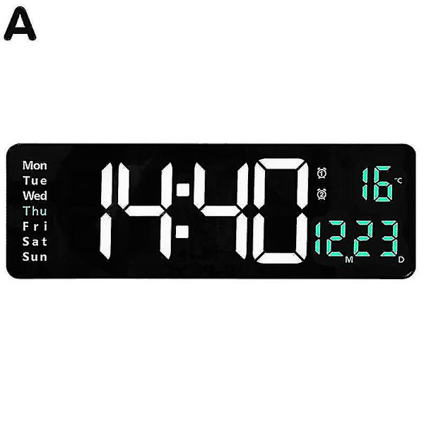 Stor LED Digital Väggklocka Elektroniska Väggklockor Living Fjärrkontroll Väggmonterad Desktop Klocka Kontroll Dekoration Rum Temp D W4w5 A
