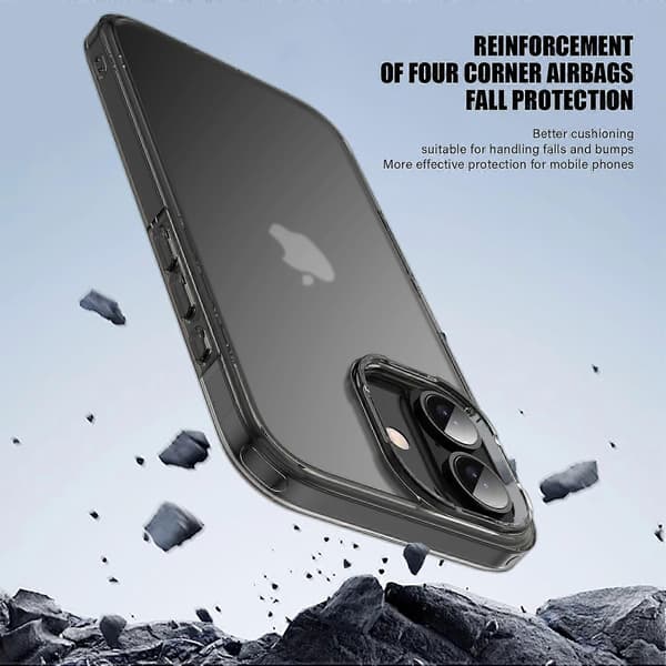 For iPhone 16 Deksel Støtsikker TPU+PC Matt Bakside - Hvit Multicolor Brown