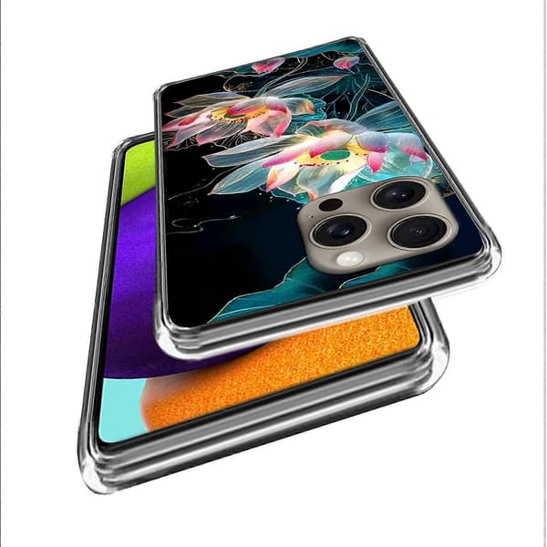Deksel til iPhone 16 Pro Max, støtabsorberende TPU-mønster, trykt telefondeksel Multicolor Style E
