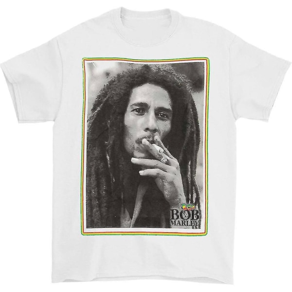 Bob Marley Rasta Border Smoke T-shirt Kläder M