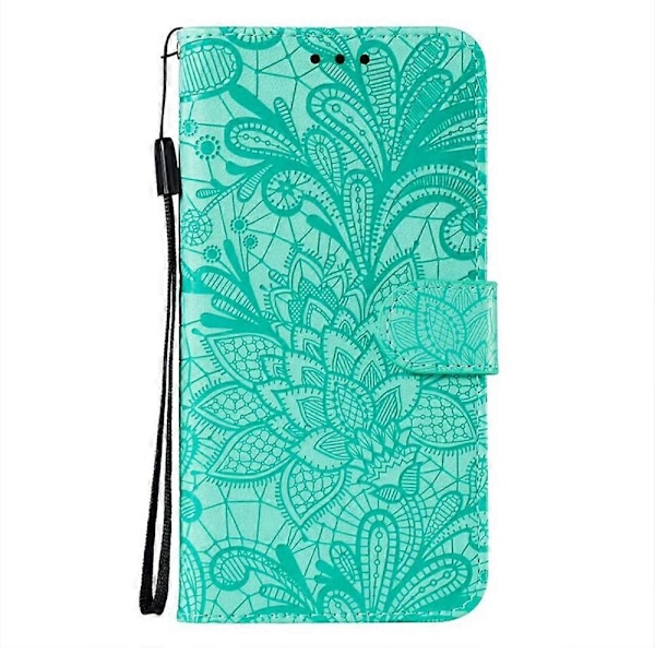OnePlus 12 5G -kotelo pitsikukkakuvioinen PU-nahkainen lompakkokotelo Multicolor Green