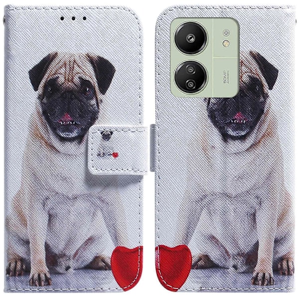 Til Xiaomi Redmi 13C 4G/13C 5G/Poco C65 4G/Poco M6 5G/13R 5G Etui PU Læder Wallet Stand Cover Multicolor Dog