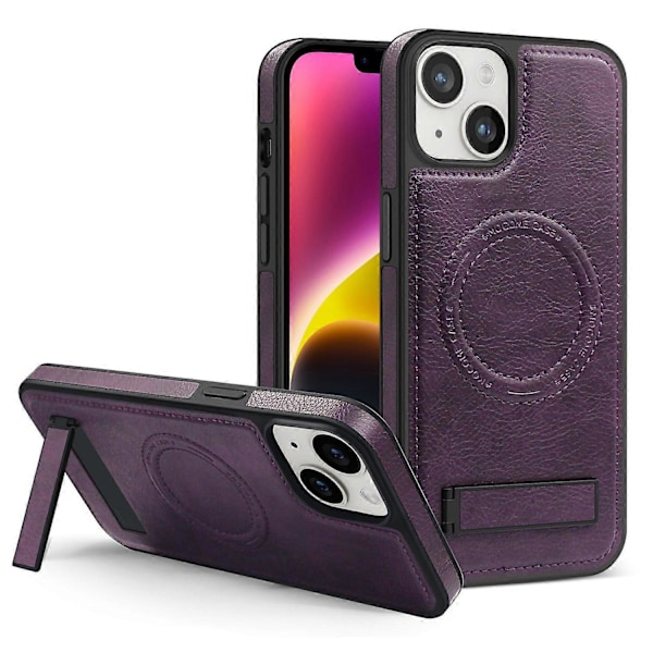 Skal för iPhone 14 Plus Kompatibelt med MagSafe Slim-Fit PU Läderbelagd TPU+PC Skal Multicolor Style H