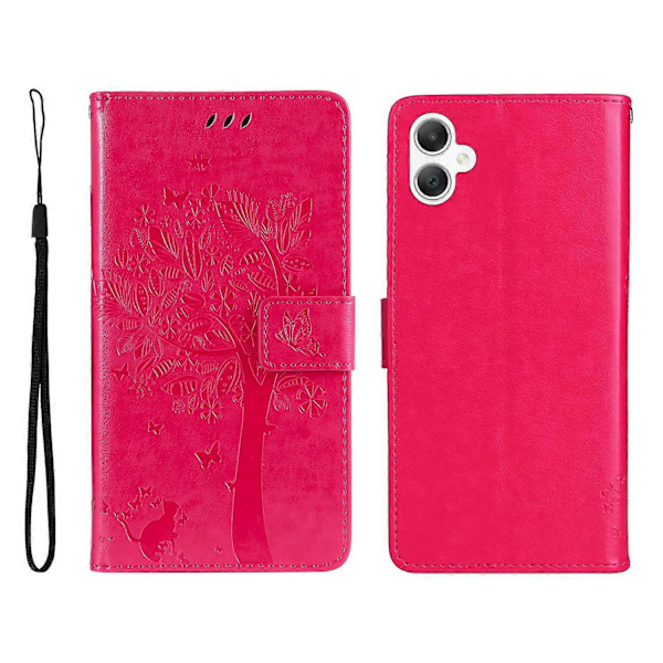 KT Imprinting Flower Series-3 Fodral för Samsung Galaxy A06 Katt Träd Mönster Flip Läder Telefonskydd Multicolor Style F