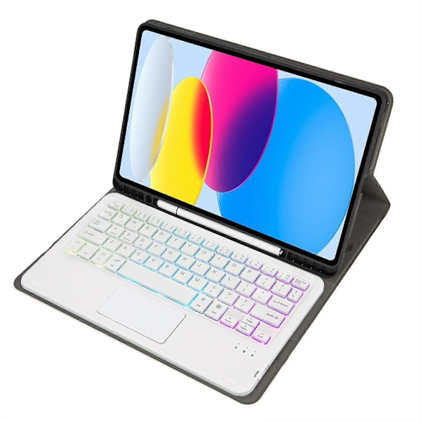 Type C A10B-AS iPad 10.9 (2022) -mallille, kynäpaikkamuotoilu, nahka + TPU-tablettitelinekotelo + irrotettava Multicolor Style C