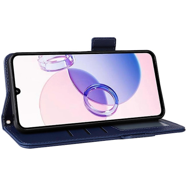 Etui til Xiaomi Redmi 13C 5G/Redmi 13R 5G/Poco M6 5G med håndledsrem læder mobiltelefon cover Multicolor Dark Blue