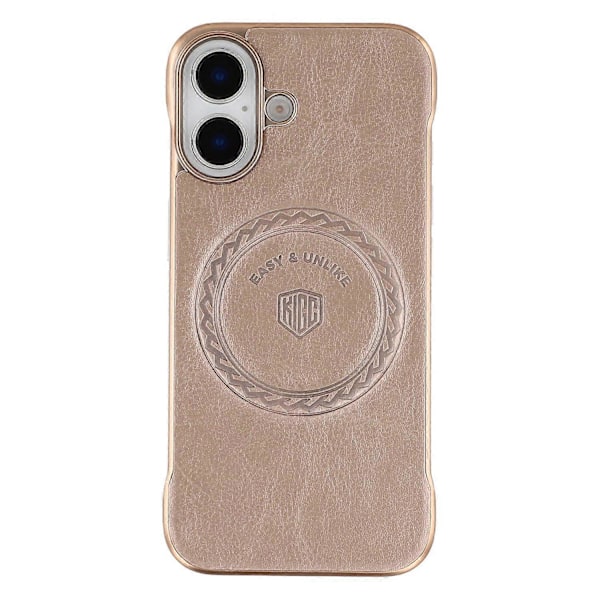 KIGC Magnetisk deksel til iPhone 16 Plus, elektroplettert PC + PU bakdeksel Multicolor Gold