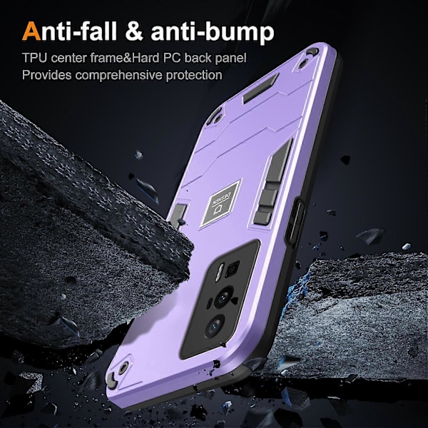 Xiaomi Poco F5 Pro 5G/Redmi K60 5G/K60 Pro 5G -kotelo 2-in-1 Hybridisuojakotelo PC+TPU-puhelinkuori Multicolor Style C
