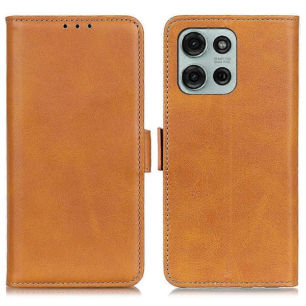 Til Motorola Moto G75 5G Etui Stativ Kohud Tekstur PU Læder Telefon Cover Multicolor Style B