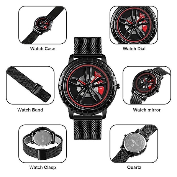 Skmei 1634 Vandtæt Quartz Ur Sort Black