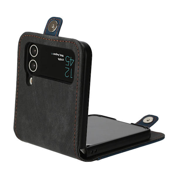 För Samsung Galaxy Z Flip3 5g Pu-läder+pc- case Korthållare Vikbart cover Sapphire