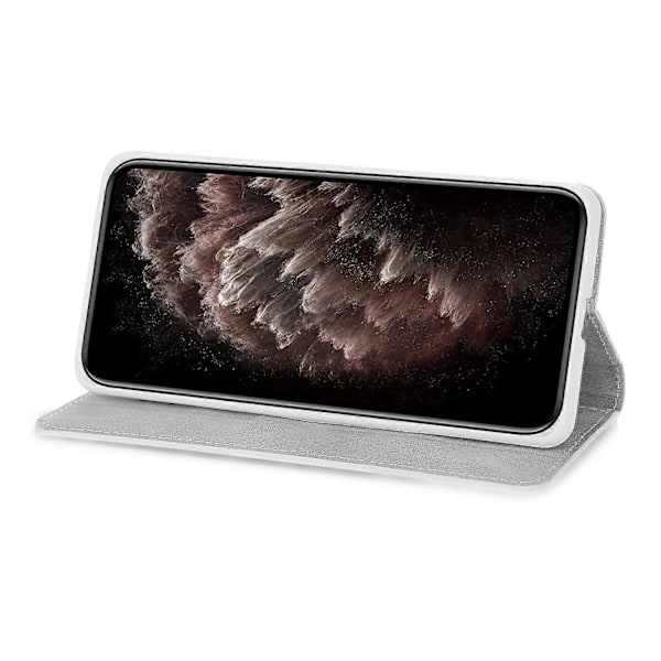 PU læder pung etui med glitter og kortholder til iPhone 16 Plus Multicolor Style E
