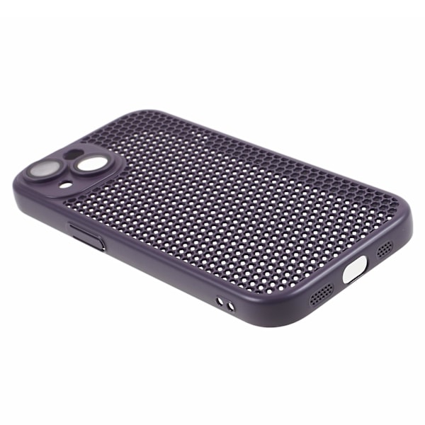 Varmeafledende bagcover med linsefilm hårdt PC-telefoncover til iPhone 15 Plus Purple