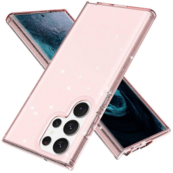 Samsung Galaxy S23 Ultra -puhelimen kuori, paksuuntettu glitterjauhe, kirkas TPU-puhelinkuori Multicolor Style B