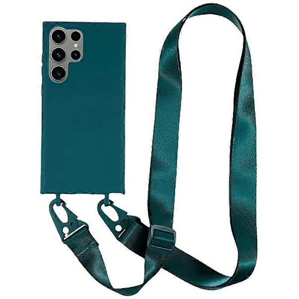 Matt TPU-baksida med justerbar rem för Samsung Galaxy S24 Ultra Multicolor Dark Green