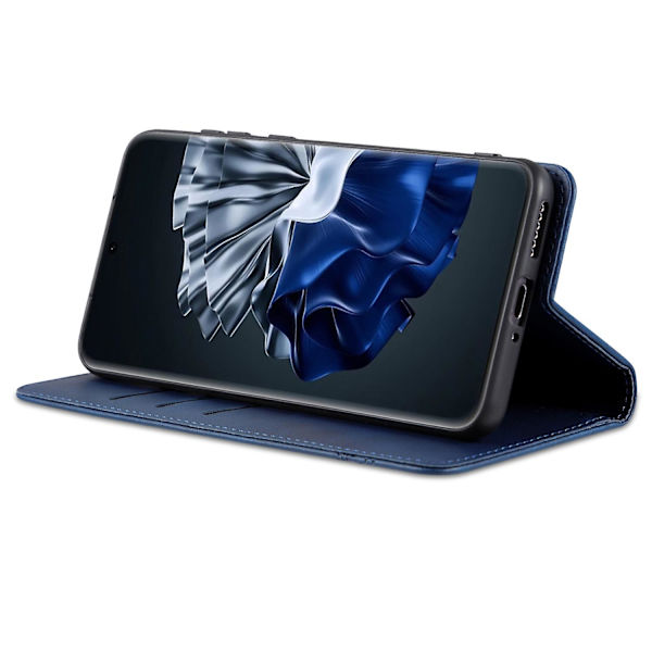 Azns för Huawei P60 / P60 Pro Pu läder phone case Plånboksställ anti-scratch smartphone cover Blue
