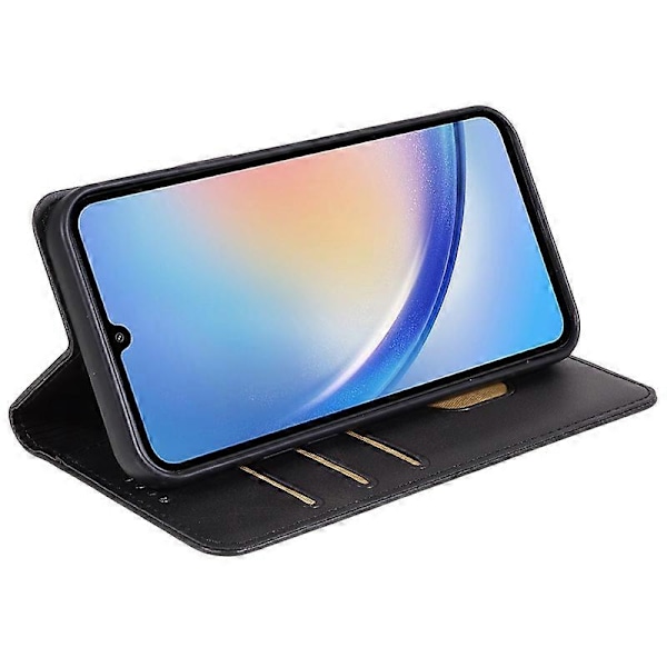Til Samsung Galaxy A15 5G Etui Kalvetekstur Stand Wallet PU Læder Telefon Cover Multicolor Style B