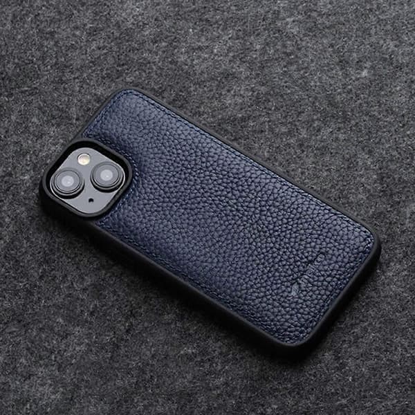 MELKCO Deksel til iPhone 15 Ekte Kuskinn+PC Støtsikkert Telefondeksel Multicolor Style A