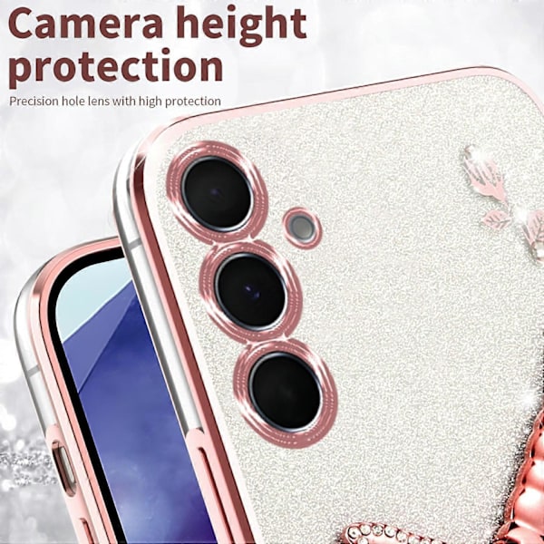 KADEM Samsung Galaxy A05s 4G -kotelo, jossa on Dragonfly-jalusta, TPU-kukkia ja glitter-puhelinkuori Multicolor Style C