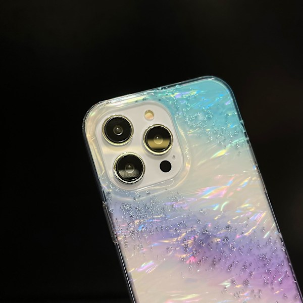 För Iphone 14 Pro Max Shell Grain Gradient Case Glitter Tpu Stötsäkert cover Transparent