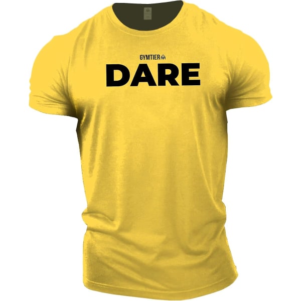 Gymtier Dare - Bodybuilding T-shirt | Gym T-shirt för män Träningskläder Yellow 3XL