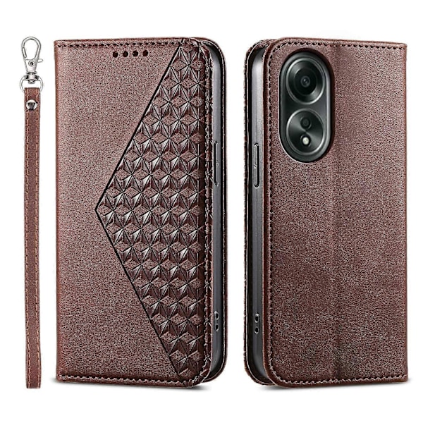 Til Oppo A58 4G Etui Præget PU Læder Telefon Cover med Wallet Stand Multicolor Style F