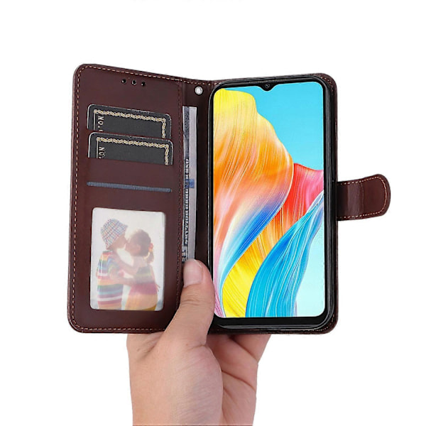 Til Oppo A38 4G Etui Wallet Telefon Stand Shell PU Læder Cover med Kalvetekstur Multicolor Style A