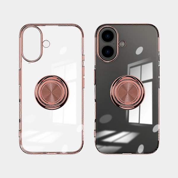 Elektropläterat TPU-skal med stativ och magnetisk bilhållare för iPhone 16 Plus Multicolor Style C