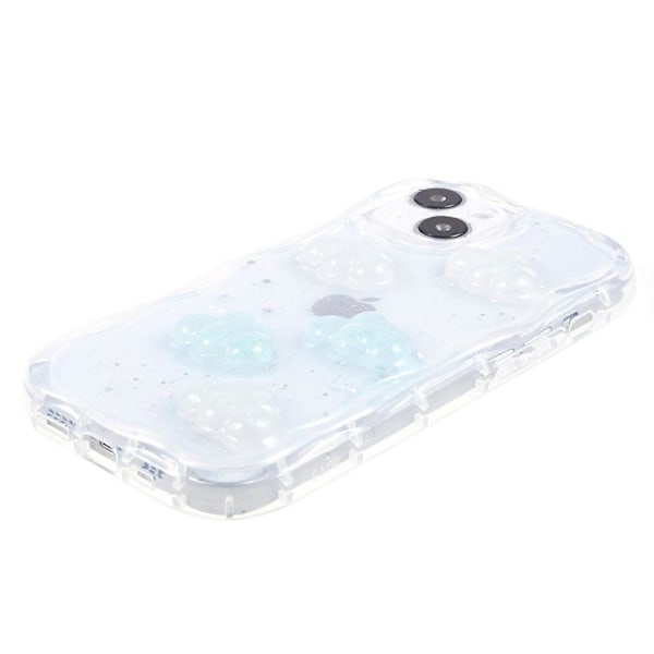 Takakansi iPhone 13 6.1 tuumalle, 3D Perhonen/Pilvi Kuvio Epoksi TPU Puhelinkotelo Multicolor Style B