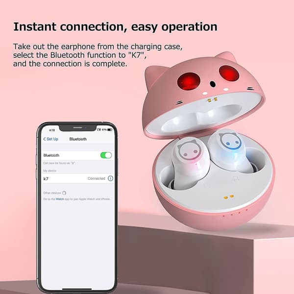 Bluetooth öronproppar, Bluetooth 5.0 trådlöst headset Laddningsbox Ipx5 vattentätt headset